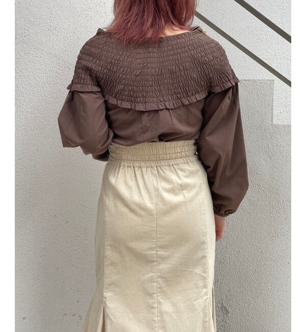 MAJESTICLEGON「クロスデザイン長袖ブラウス」|シャツ・ブラウス|