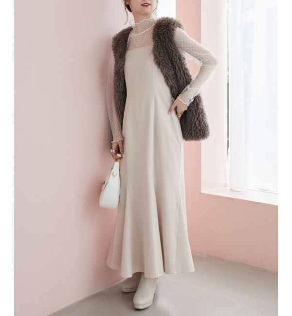 MAJESTICLEGON「☆2WAYパールキャミワンピース」|ワンピース|アイボリー