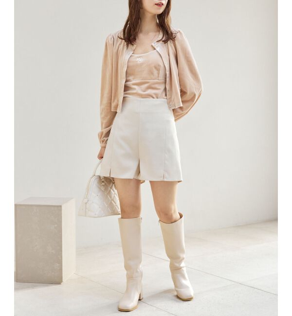 MAJESTICLEGON「キャミセットベロアカーディガン」|カーディガン|