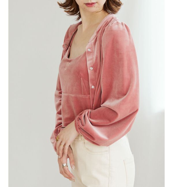 MAJESTICLEGON「キャミセットベロアカーディガン」|カーディガン|