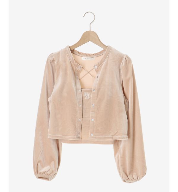 MAJESTICLEGON「キャミセットベロアカーディガン」|カーディガン|