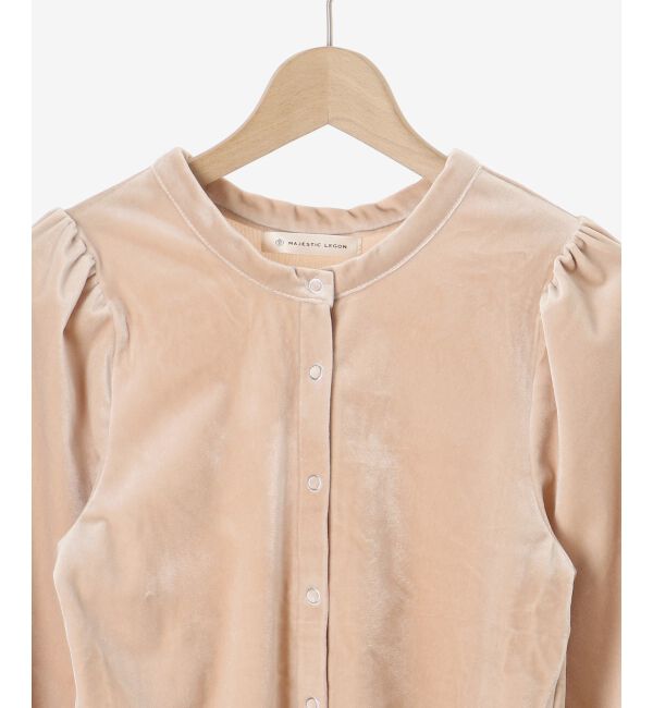 MAJESTICLEGON「キャミセットベロアカーディガン」|カーディガン|