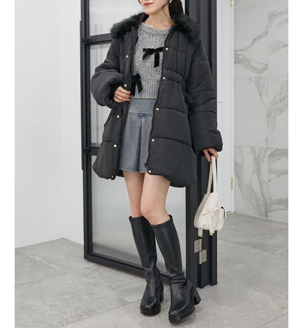 MAJESTICLEGON「2wayサイドリボン中綿コート」|ダウンベスト・ベスト|