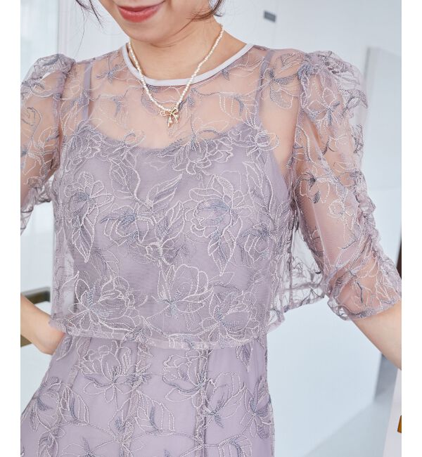  「フラワーエンブロイダリーセットドレス」|ドレス|