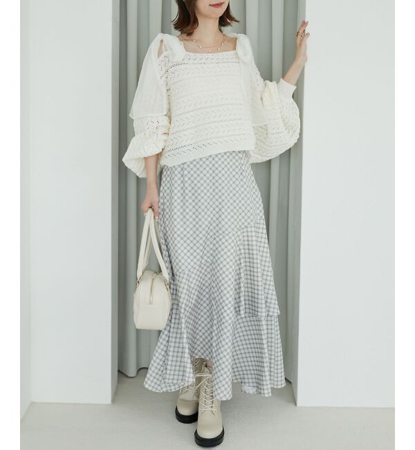 MAJESTICLEGON「2WAY肩リボン透かしニット」|ニット・セーター|