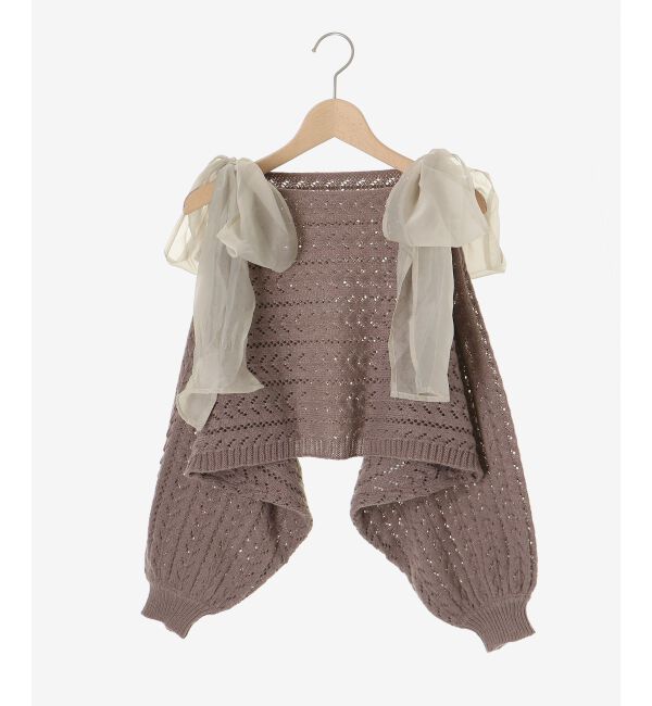 MAJESTICLEGON「2WAY肩リボン透かしニット」|ニット・セーター|