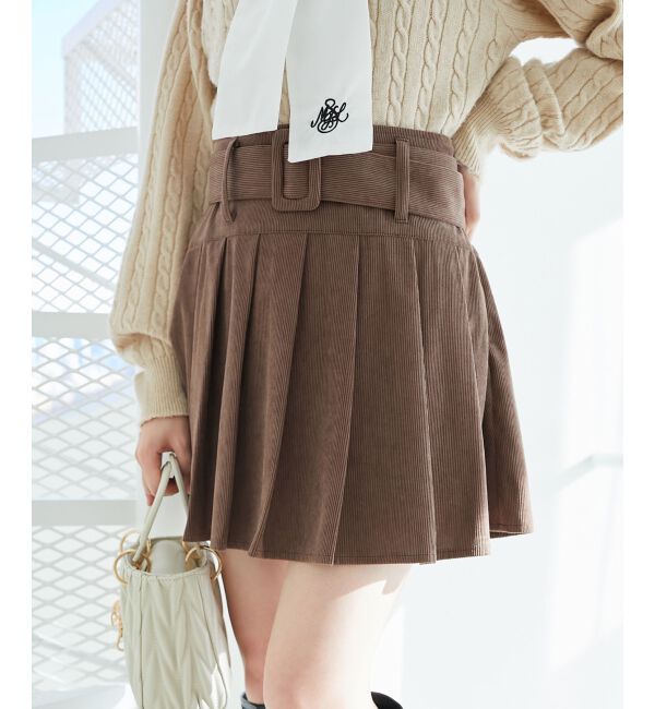 MAJESTICLEGON「ベルトセットプリーツミニスカパン」|スカート|