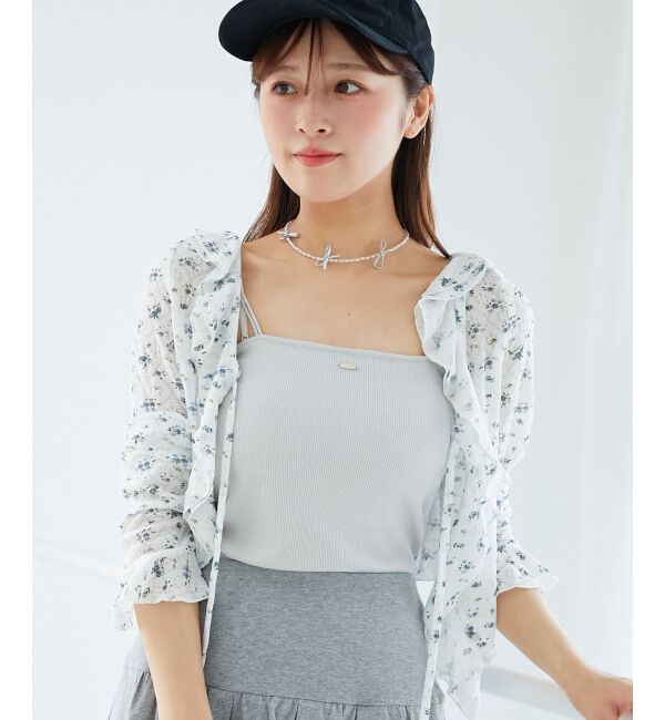  「◎フリルカラーリボンカーディガン」|カーディガン|