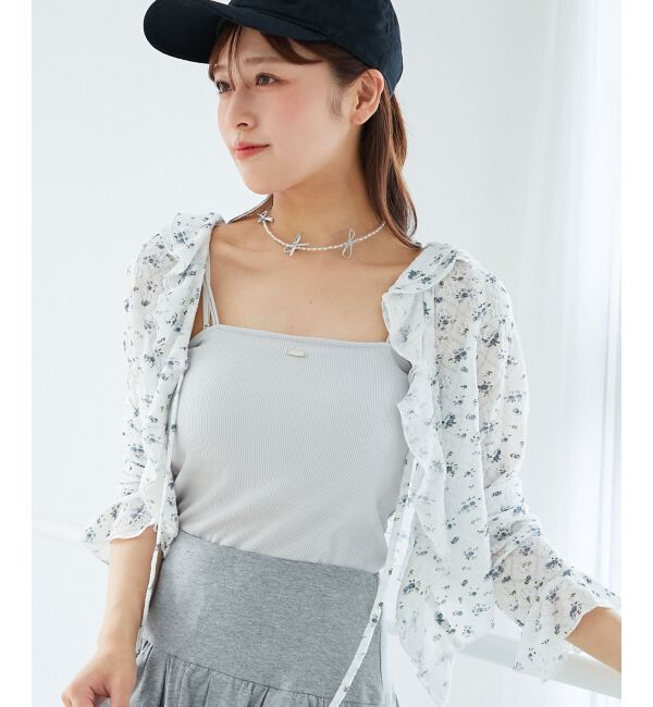  「◎フリルカラーリボンカーディガン」|カーディガン|