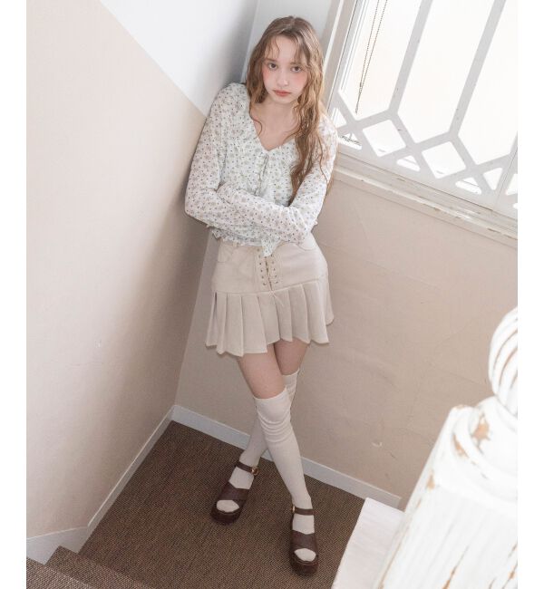  「◎フリルカラーリボンカーディガン」|カーディガン|