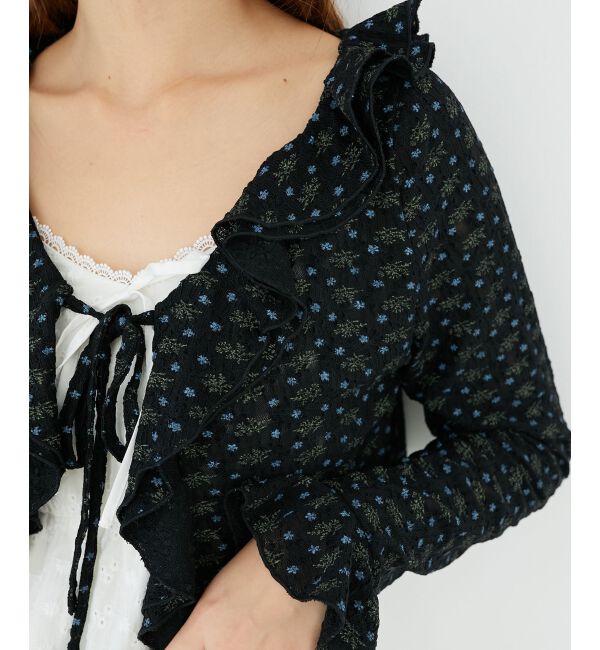  「◎フリルカラーリボンカーディガン」|カーディガン|