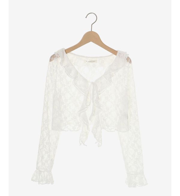  「◎フリルカラーリボンカーディガン」|カーディガン|