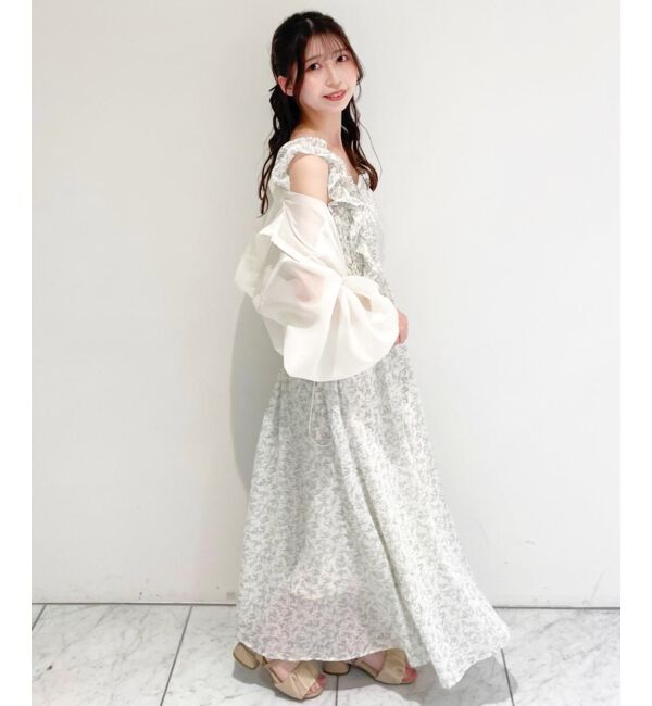  「フリルショルダーレースアップワンピ」|ワンピース|