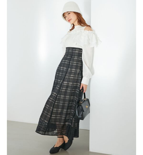 MAJESTICLEGON「ウエストきゅっとオフショルワンピ」|ワンピース|