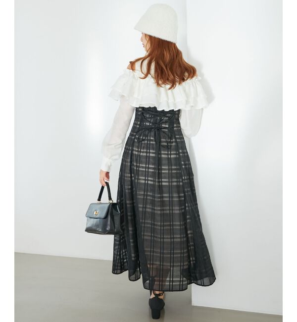 MAJESTICLEGON「ウエストきゅっとオフショルワンピ」|ワンピース|