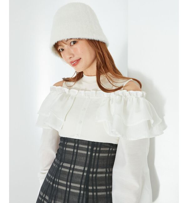 MAJESTICLEGON「ウエストきゅっとオフショルワンピ」|ワンピース|