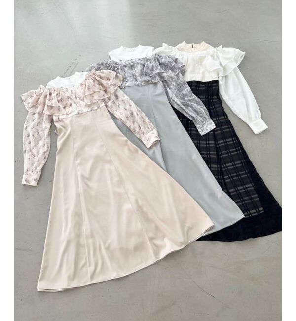 MAJESTICLEGON「ウエストきゅっとオフショルワンピ」|ワンピース|