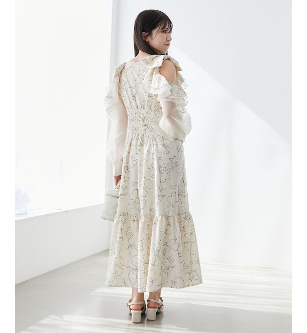 MAJESTICLEGON「フリルリボン肩あきワンピース」|ワンピース|