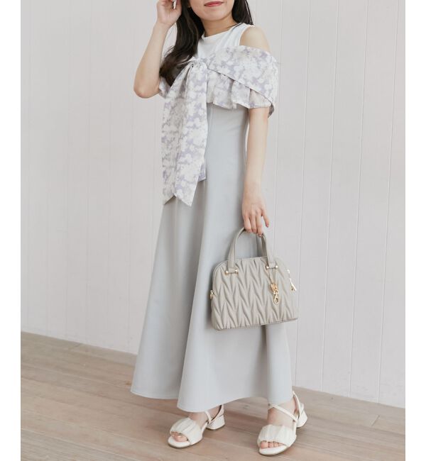  「ウエストきゅっとリボンワンピース」|ワンピース|