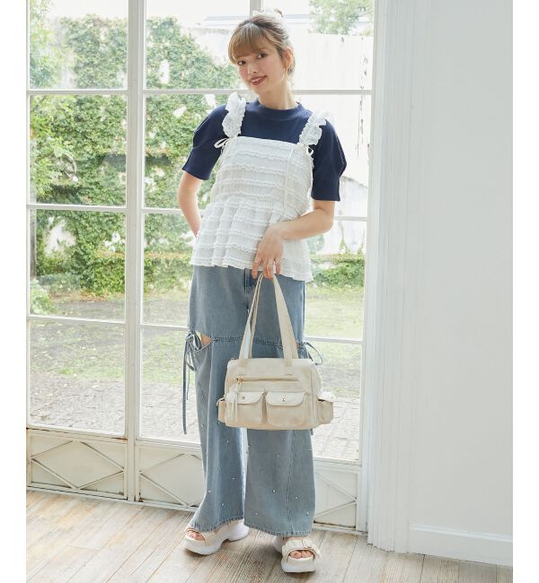  「カットレースリボンキャミソール」|キャミソール|