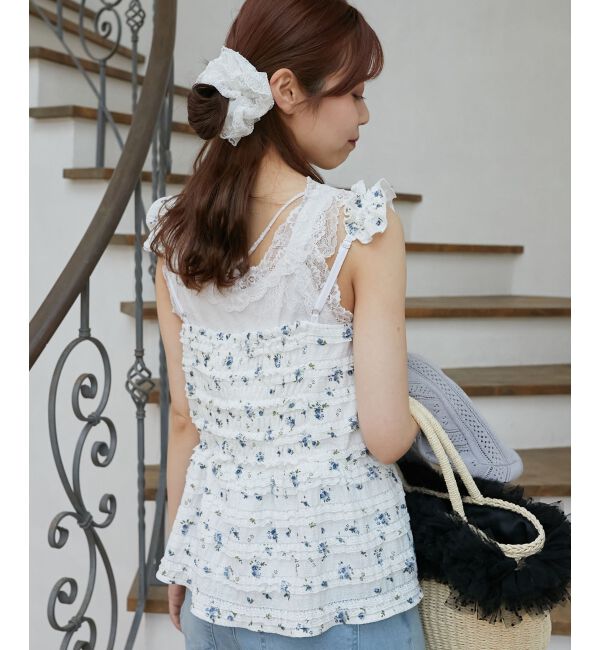  「カットレースリボンキャミソール」|キャミソール|