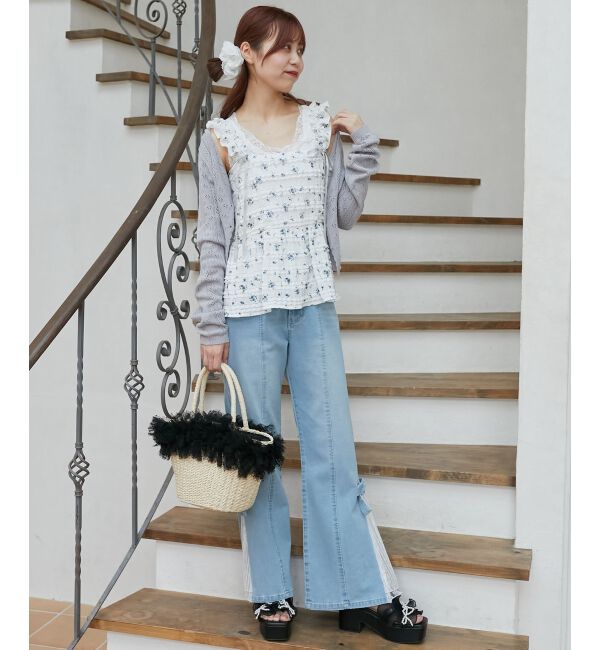  「カットレースリボンキャミソール」|キャミソール|