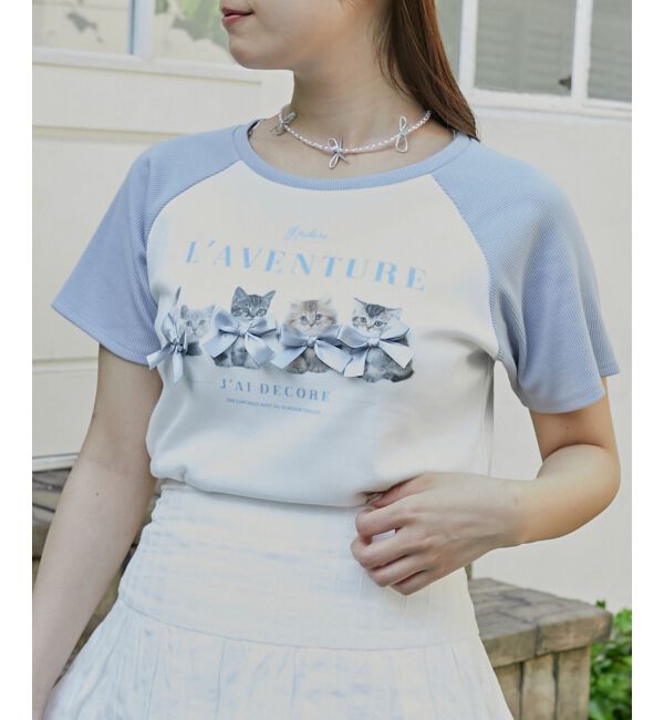  「ラグランネコチャンTシャツ」|Tシャツ・カットソー|