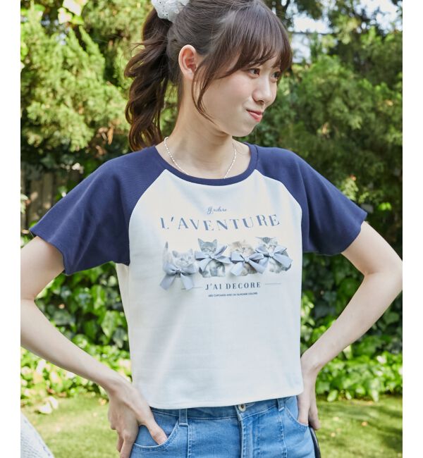  「ラグランネコチャンTシャツ」|Tシャツ・カットソー|
