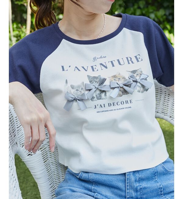  「ラグランネコチャンTシャツ」|Tシャツ・カットソー|