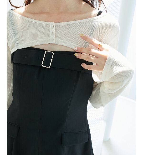  「デコルテオープンミニワンピセット」|ワンピース|