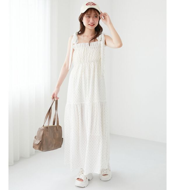  「肩リボンキャミワンピース」|ワンピース|