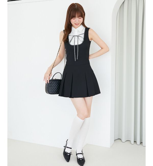  「ドッキングノースリーブミニワンピース」|ワンピース|