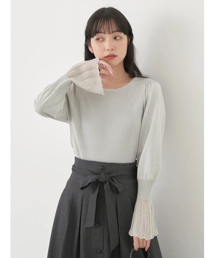 earth music&ecology「袖ポイントニットプルオーバー」|ニット・セーター|