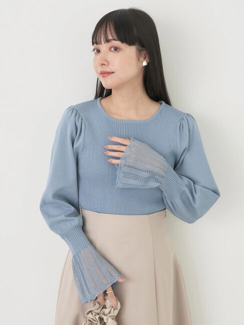 earth music&ecology「袖ポイントニットプルオーバー」|ニット・セーター|