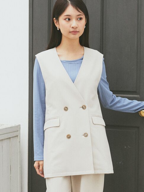 earth music&ecology「ノーカラージレ」|ベスト・ジレ|