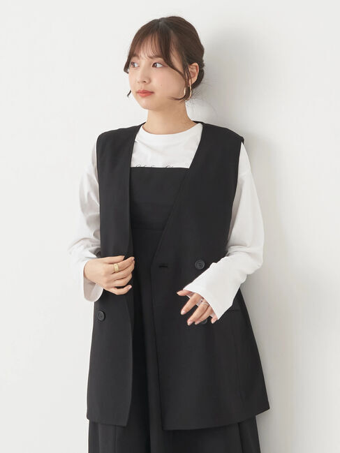 earth music&ecology「ノーカラージレ」|ベスト・ジレ|