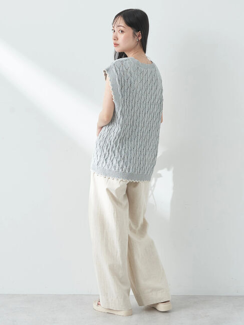 earth music&ecology「クロッシェラインニットベスト」|ベスト・ジレ|