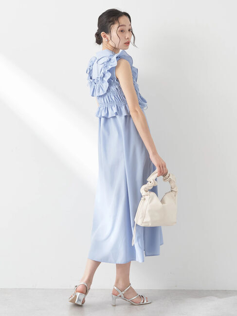 earth music&ecology「SET2点シャーリングビスチェ&times;シャツワンピース」|ワンピース|