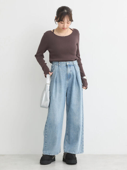 earth music&ecology「タックホックデニムパンツ」|デニム|