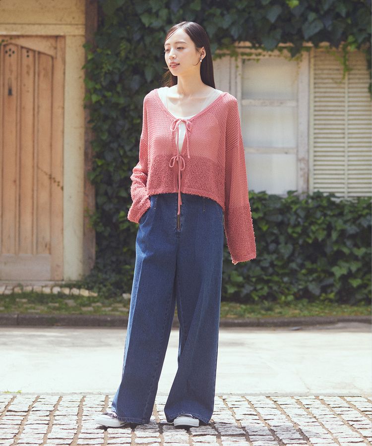 earth music&ecology「フロントジップデニムパンツ」|デニム|