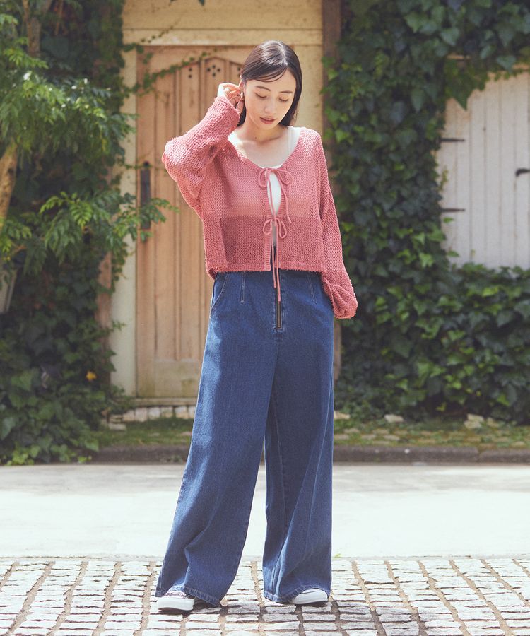 earth music&ecology「フロントジップデニムパンツ」|デニム|