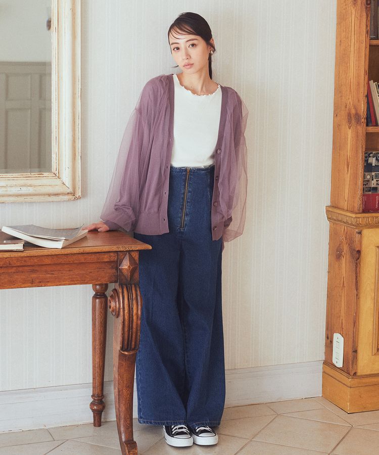 earth music&ecology「フロントジップデニムパンツ」|デニム|