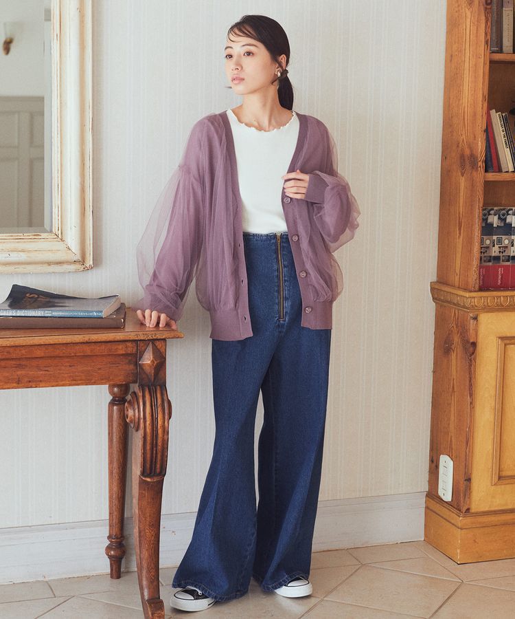 earth music&ecology「フロントジップデニムパンツ」|デニム|