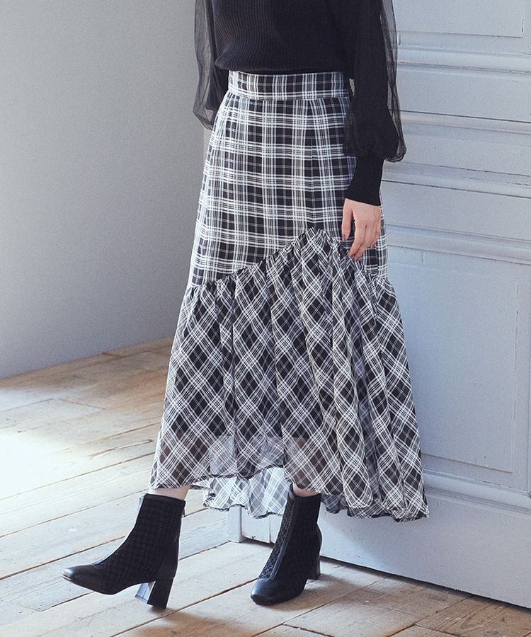 earth music&ecology「イレヘムチェックスカート」|スカート|