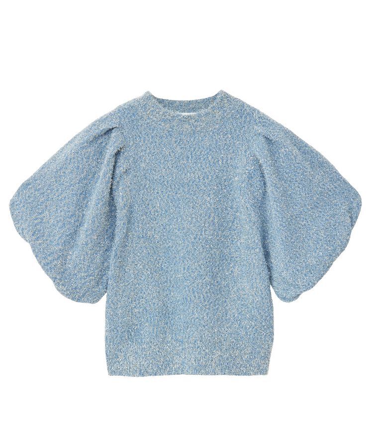 earth music&ecology「ボリュームスリーブラメニットプルオーバー」|ニット・セーター|