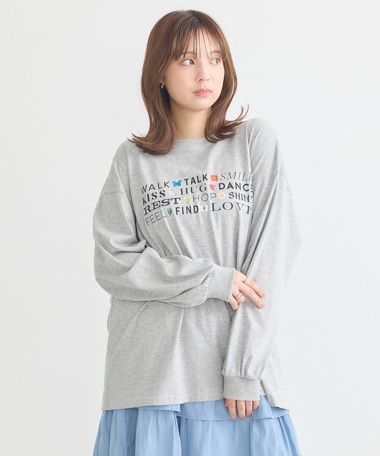 earth music&ecology「いいことワードロゴTシャツ」|Tシャツ・カットソー|Gray Mixture