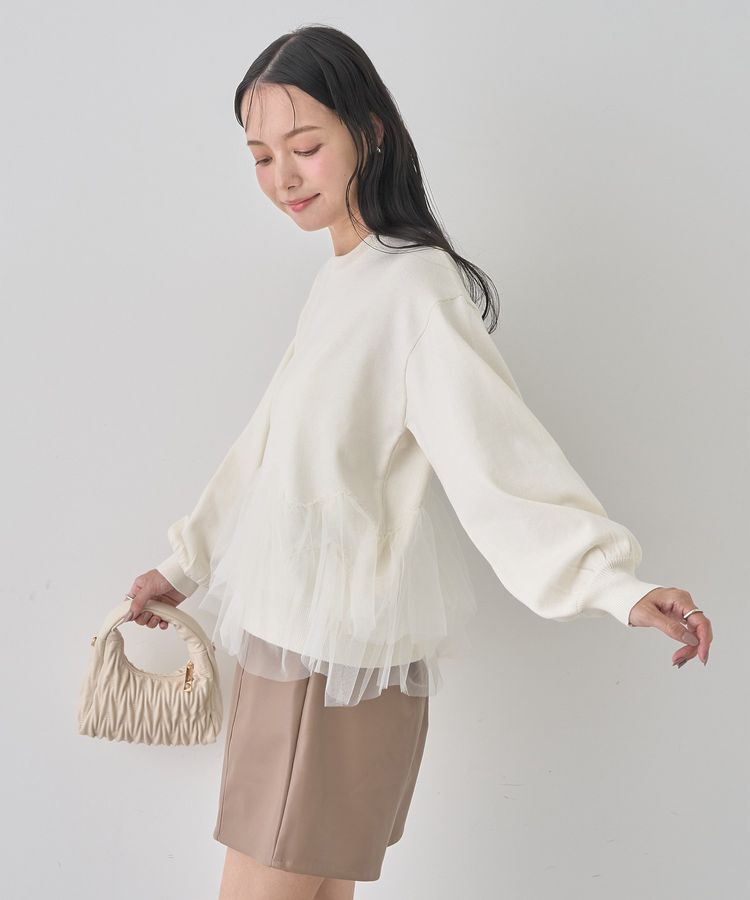 earth music&ecology「チュールヘムニットプルオーバー」|ニット・セーター|