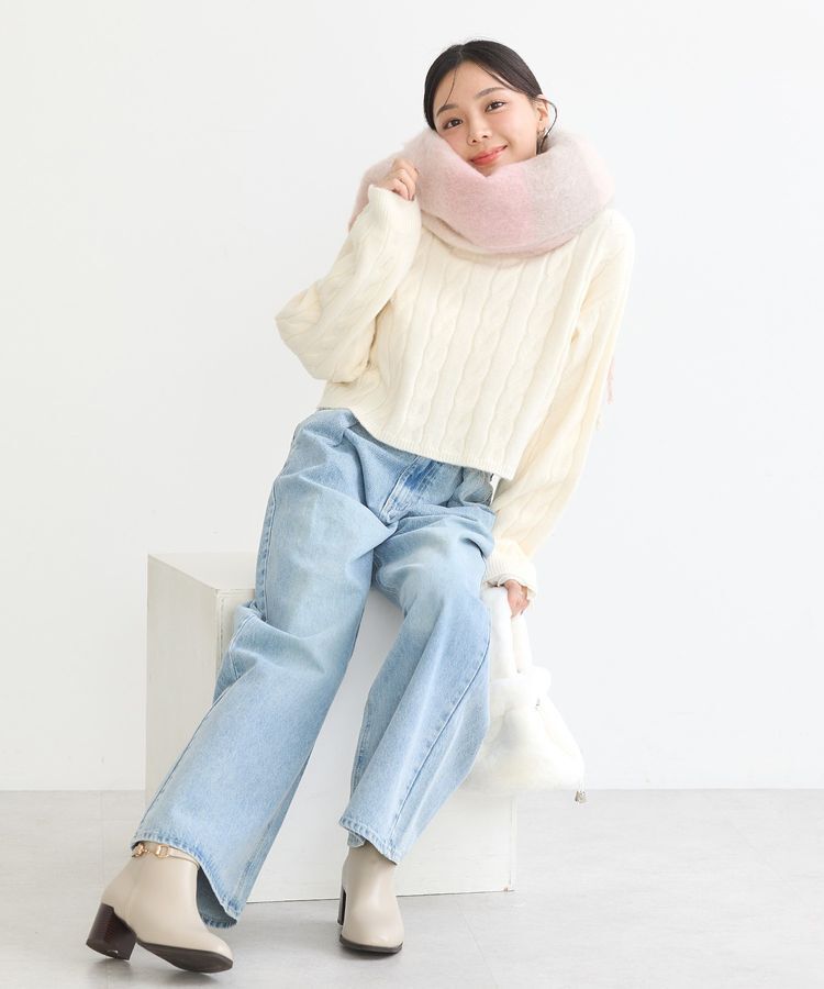 earth music&ecology「ボリュームチェックマフラー」|マフラー|