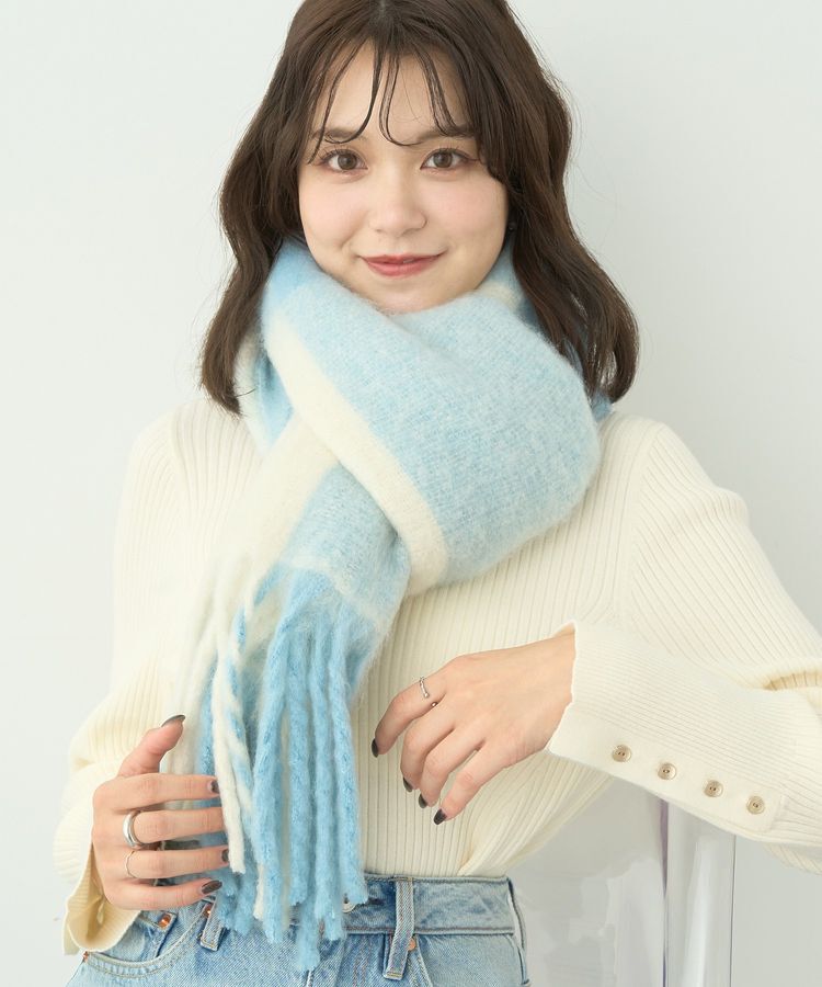 earth music&ecology「ボリュームチェックマフラー」|マフラー|