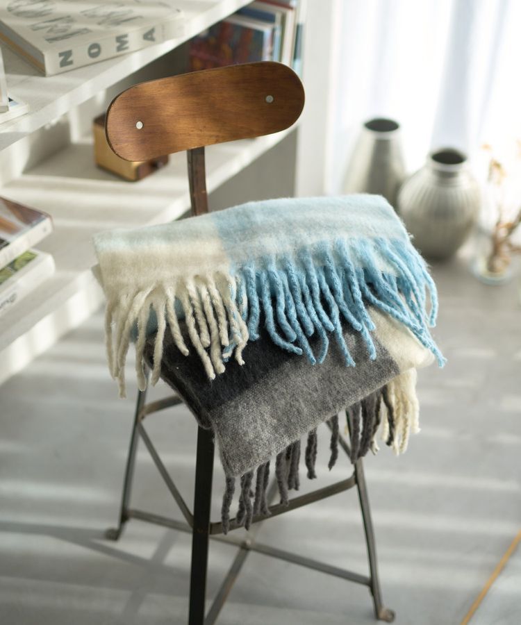 earth music&ecology「ボリュームチェックマフラー」|マフラー|